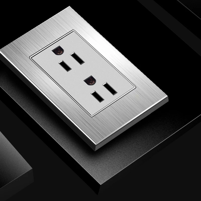 118 Type US Standard Wall Toggle Switch Multi-function USB Outlet Silver Aluminum Alloy | Обустройство дома