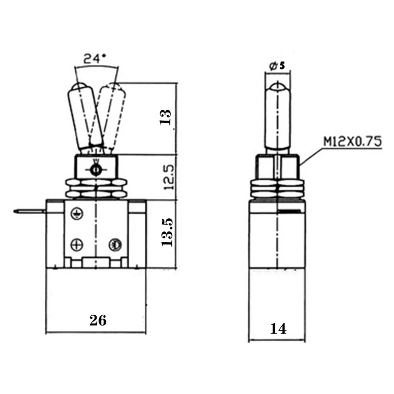 

5 Pcs Heavy Duty Rocker Electrical Switch with Lead Wires Toggle Switch 6A / 125V 3A / 250V AC SPST ON/OFF