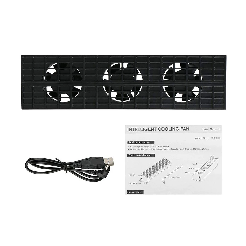 PS4 Slim Auto Turbo Cooling Fan External USB Cooler Automatic Temperature Sensor Controlled Radiator for Playstation 4 | Электроника