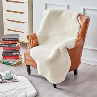 quality genuine sheepskin sheared fur rug for chair single side shaggy sheep skin fur sofa blanket for home decoration