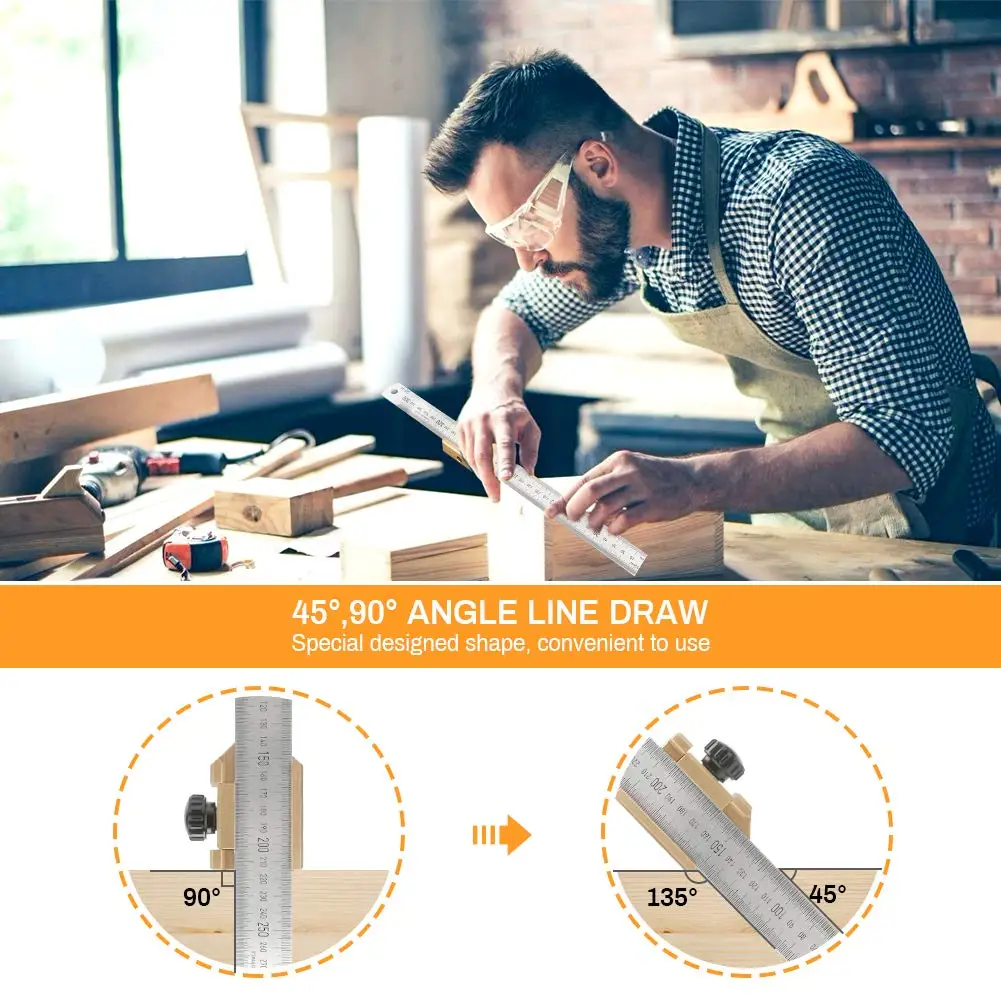 

With Extra Sturdy Aluminum Alloy Ruler Stable for Craftsmen and Do-it-yourselves