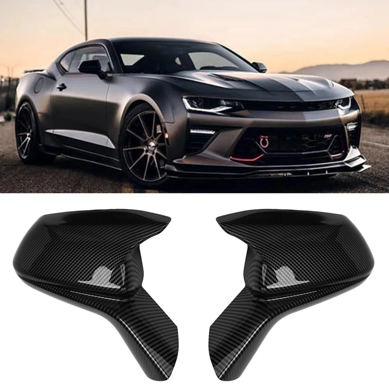 

Car ABS Carbon Fiber Color Rear View Mirror Cover Shell Housing Trim for Chevrolet Camaro 2015-2020