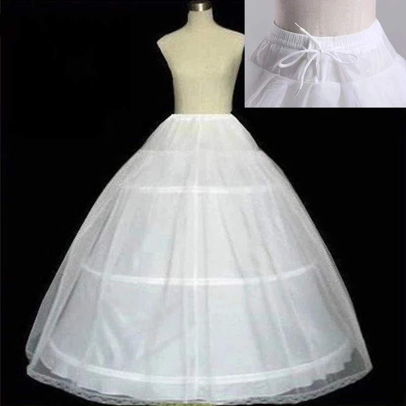 

Недорогая белая Нижняя юбка с 3 кольцами, Нижняя юбка из кринолина для Бальных свадебных платьев, свадебное платье, женское платье