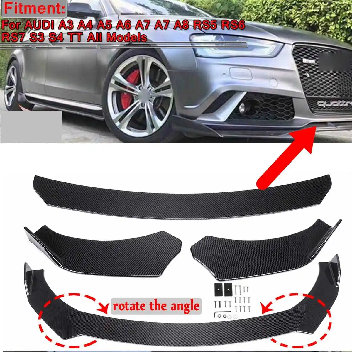 3 шт. Универсальный Автомобильный передний бампер Splitter для губ Spolier Diffuser Body Kit