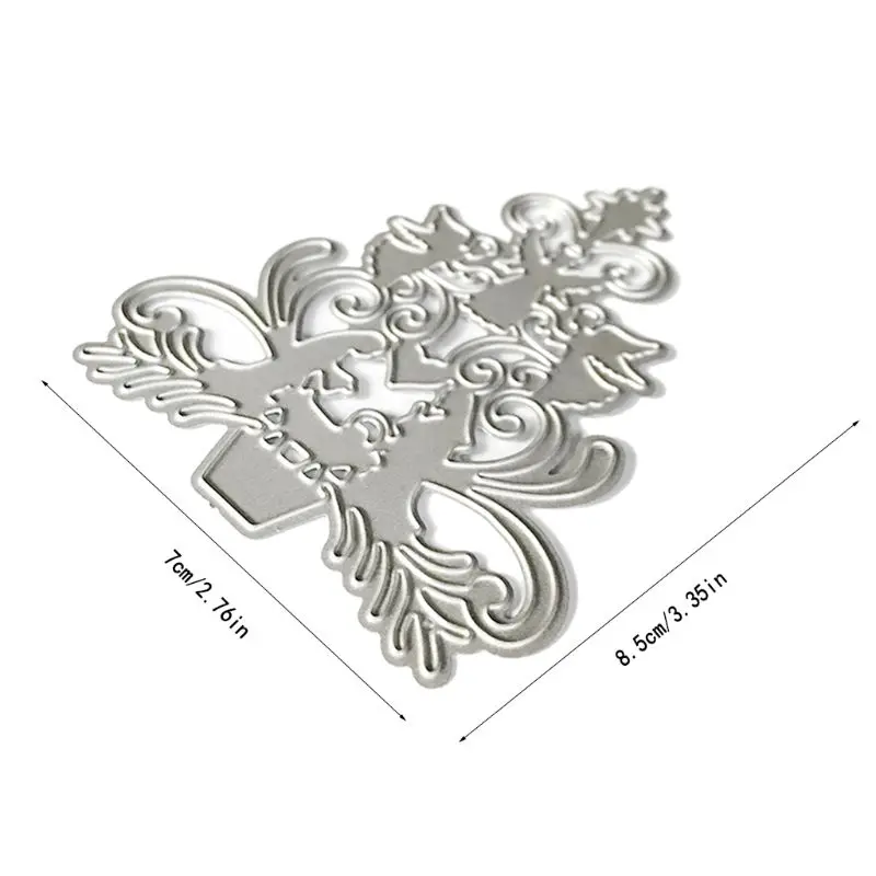 Фон с рождественской елью металлический Трафаретный вырубной штамп трафарет для