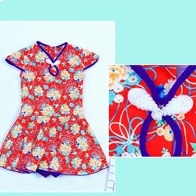 Купальник для девочек юбка костюм 2020 купальники цельный цветок детский