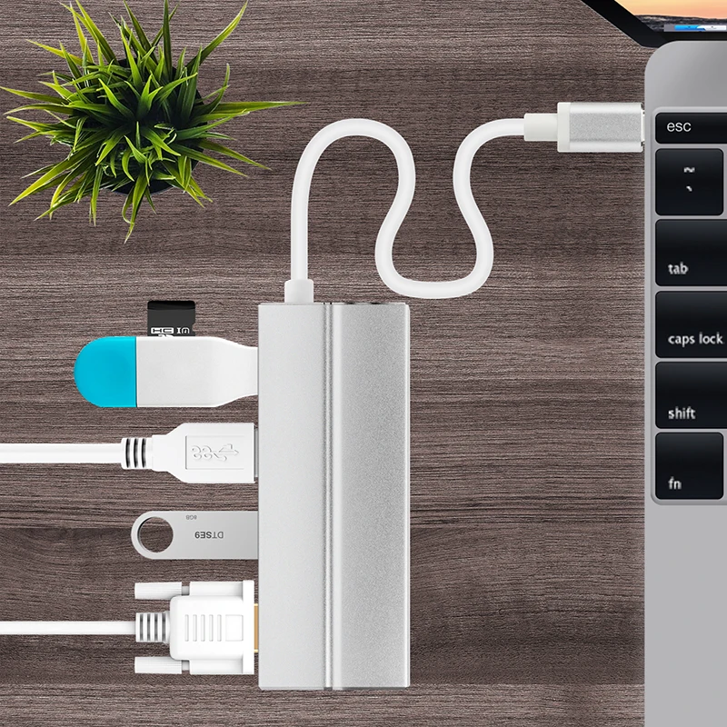Адаптер Amkle USB VGA C 3 1 на 0 концентратор Type видео конвертер для новейшего типа