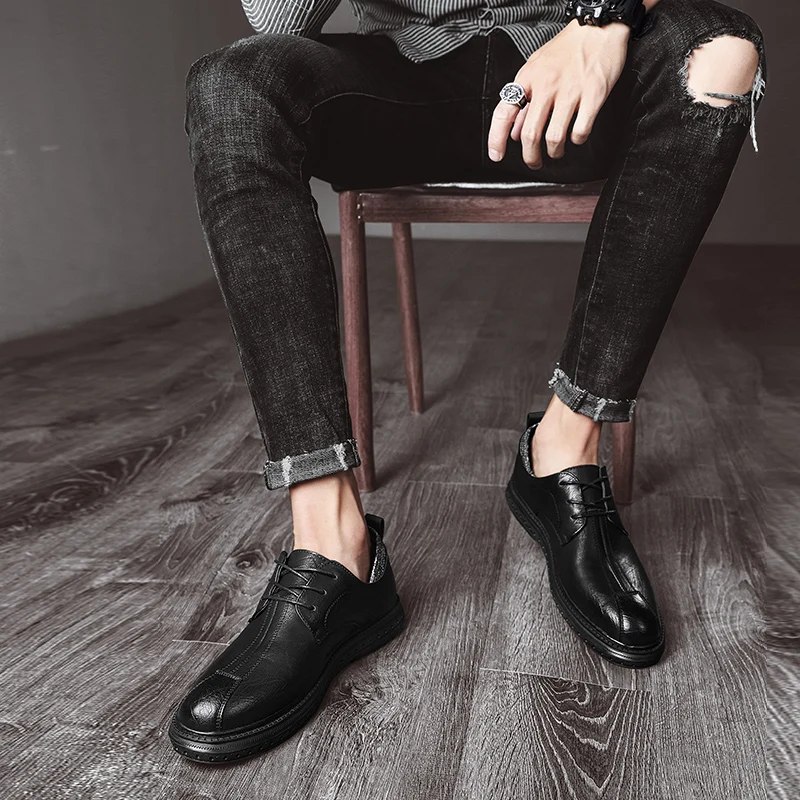 mens shoes Moccasins shoes-for-men homme brogue moccasins schoenen formal fashion casual sapato scarpe mens de black classic