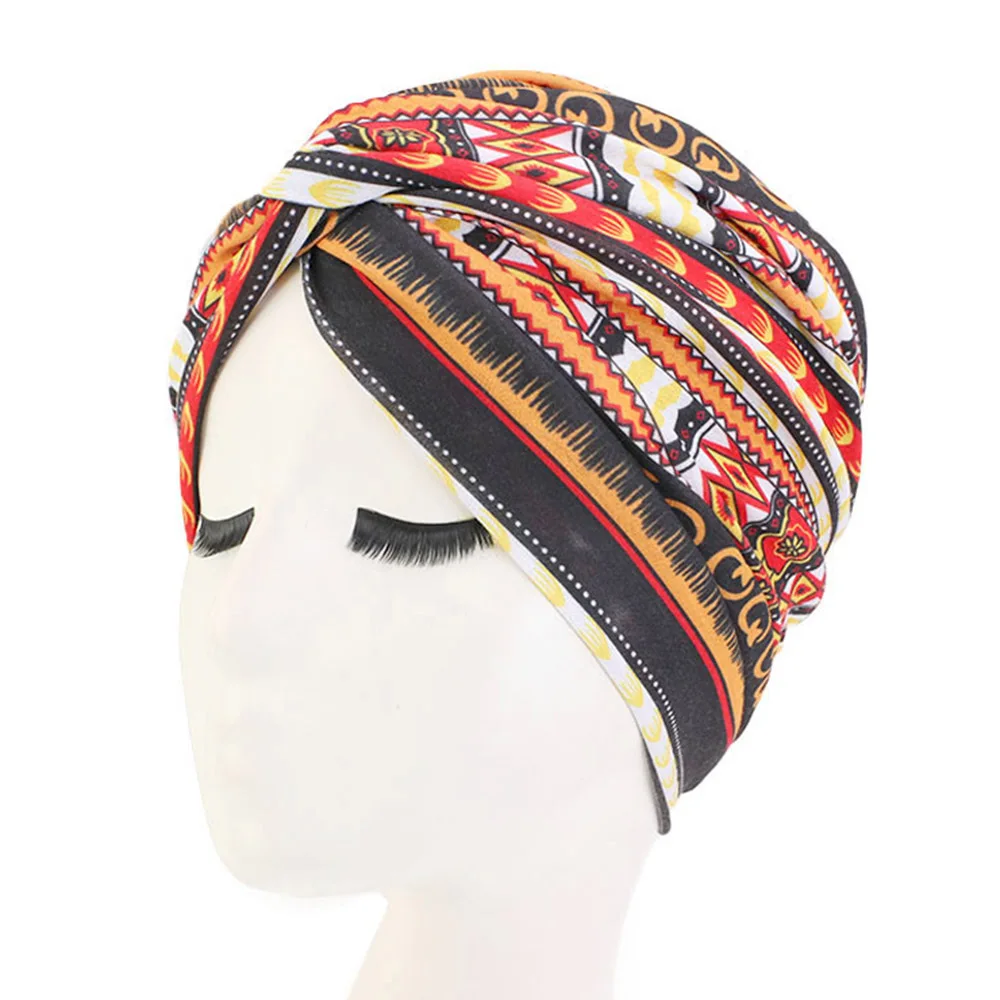 

African Twist Turban Printed Flower Bandana Headscarf Women Muslim Headscarf