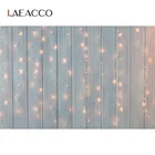 Laeacco рождественские деревянные доски блестящие лампочки Декор Вечерние Ребенок фотосессия портрет фото фон фотография фон
