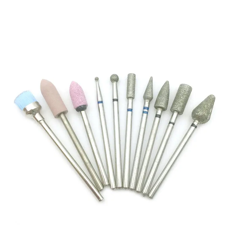 10 шт./компл. набор боров для полировки ногтей сверл электрическая вращающаяся