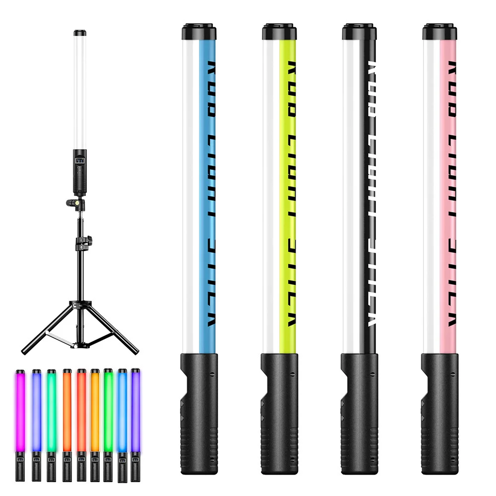 

Dimmable RGB Photographic Lighting Stick With Tripod Holder Stand RGB Fill Lamp 2500K-8500K Handheld Lamp 10 Modes For Party