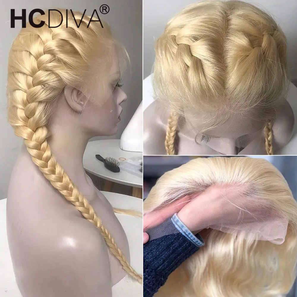 Парик 42 дюйма 613 блонд на сетке спереди парик из человеческих волос бразильский