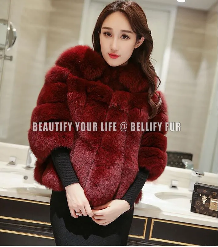 Женская винтажная шуба из натурального Лисьего меха бордового цвета|natural fox fur