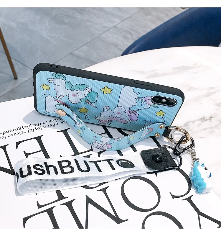 Чехол SAM S10 с мультяшным ремешком на запястье авокадо для телефона samsung Galaxy S10 plus S9 S9P S8 Note 8/9 милый чехол-держатель+ игрушка+ ремешок