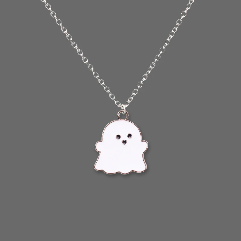 Black And White Ghost Pendant Necklaces For Women Men Best Friends Cute Lovely Couple Necklace Fashion Jewelry | Украшения и