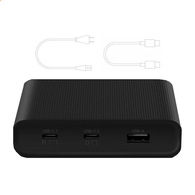 Настольное USB зарядное устройство ZMI с американской вилкой 65 Вт 3 порта QC3.0+ PD3.0 быстрое зарядное устройство 1 USB 2 порта type-C для iPhone 11 XR Xiaomi huawei для iPad