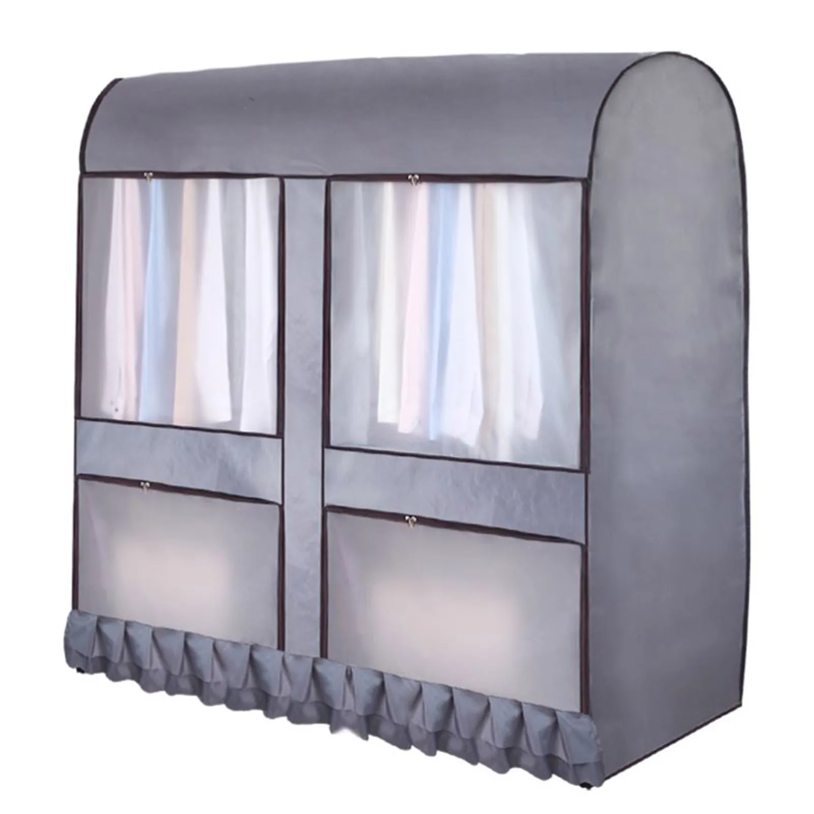

Пылезащитная вешалка для одежды, органайзер для крышки, вместительная вешалка для одежды с молнией и видимым окном, бытовая XHC88