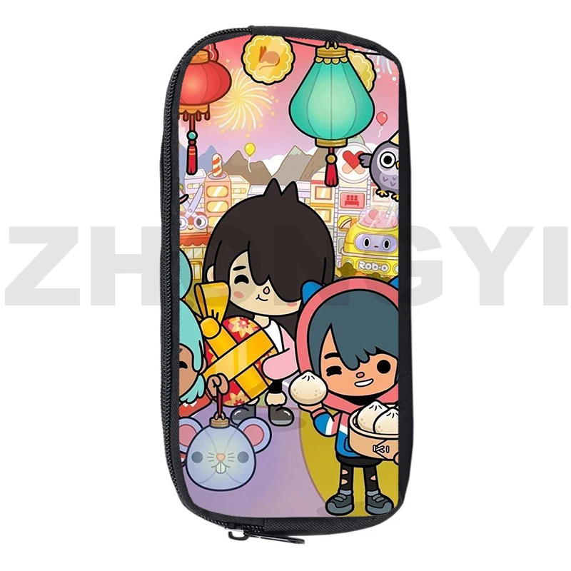 

2021 Fashion 3D Toca Life World Pencil Case Children Teens Kawaii Cartoon Toca Boca Stationery Storage Bag Canvas Cosmetic Cases