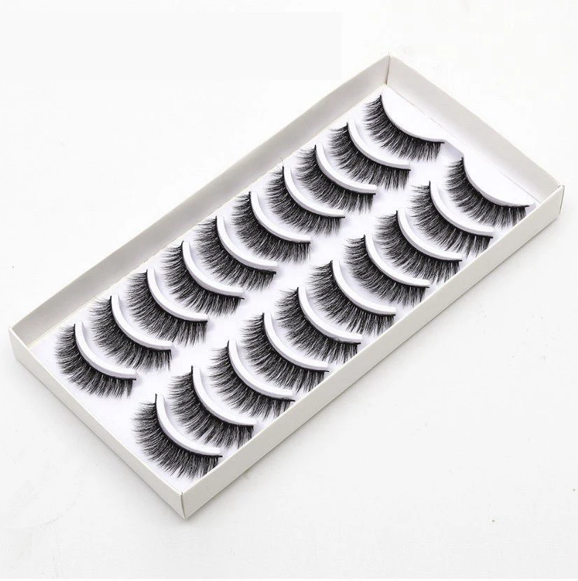 10 пар 100% Echt Nerz Wimpern 3D Natürliche Falsche 3d Weichen Verlängerung набор для макияжа cilios|Накладные