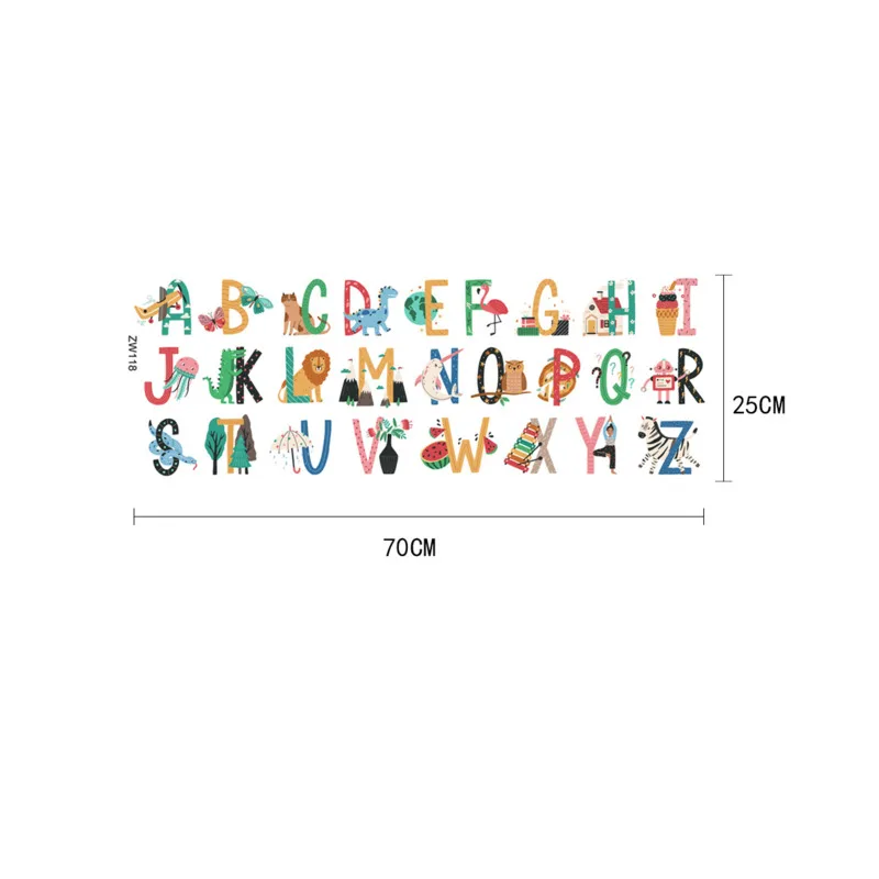 

Wall Sticker Creative Plant Shape English Letters PVC Self-Adhesive Removable Stickers Bedroom Decorative Wallpaper Home Decor