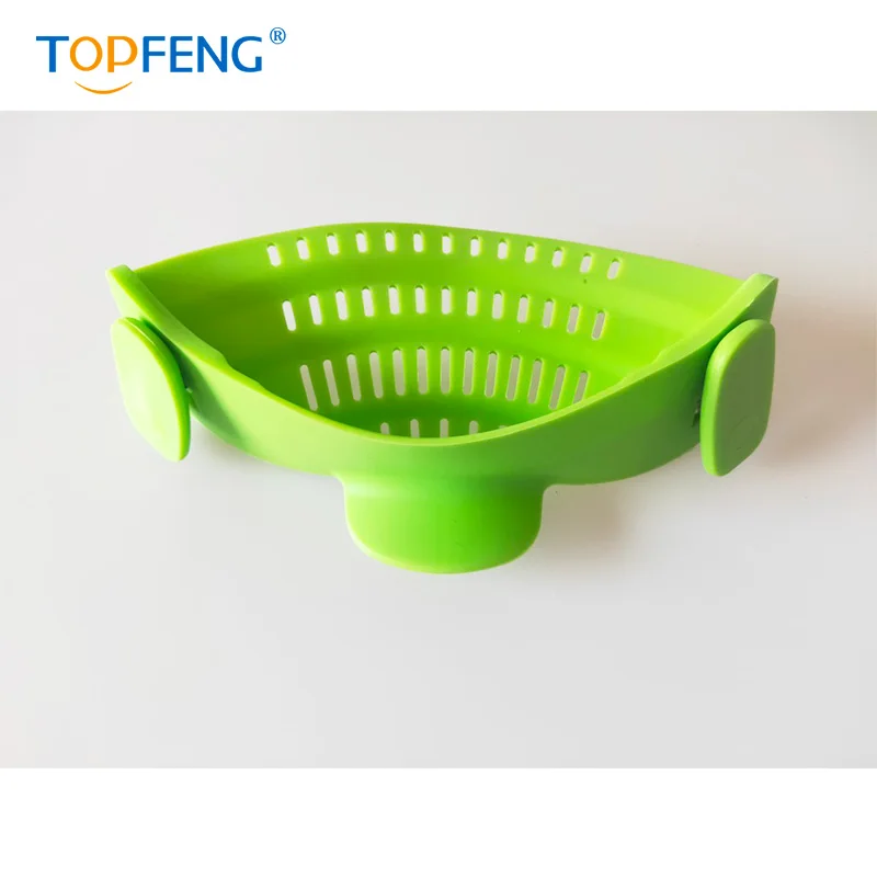 TOPFENG кухонный силиконовый дуршлаг с защелкой для фильтрации лапши герметичный