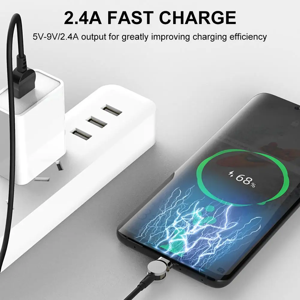 3 в 1 быстрая зарядка Магнитный зарядный кабель Micro USB/type C/IOS универсальное вращающееся зарядное устройство для телефона 180 градусов кабель для передачи данных