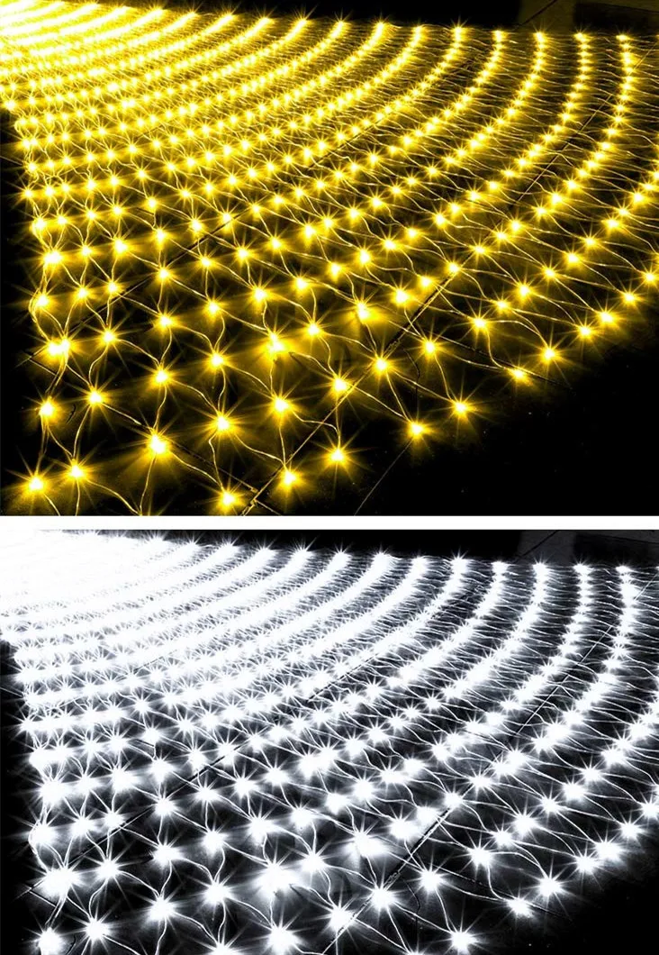 1,5 м x 1,5 м 96LED 110 В 220 в супер яркий сетчатый струнный светильник, Рождественский светильник, новогодний, садовый, Свадебный, праздничный светильник ing