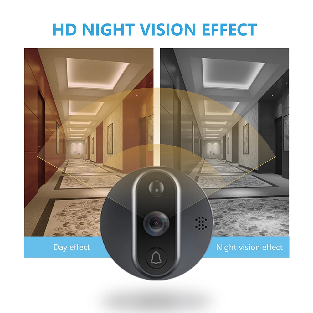 

Visual Doorbell Interphone Systems Smart WiFi Peephole APP Remote Control PIR Motion Detection Security Monitor