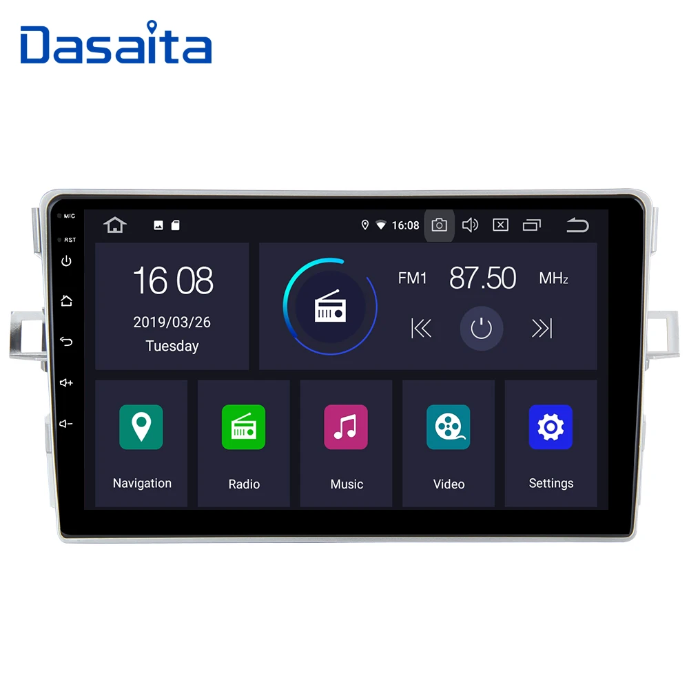 Dasaita " Сенсорный экран автомобиля Android 9,0 Радио 1 din для Toyota Verso 2013 Bluetooth четырехъядерный процессор навигации