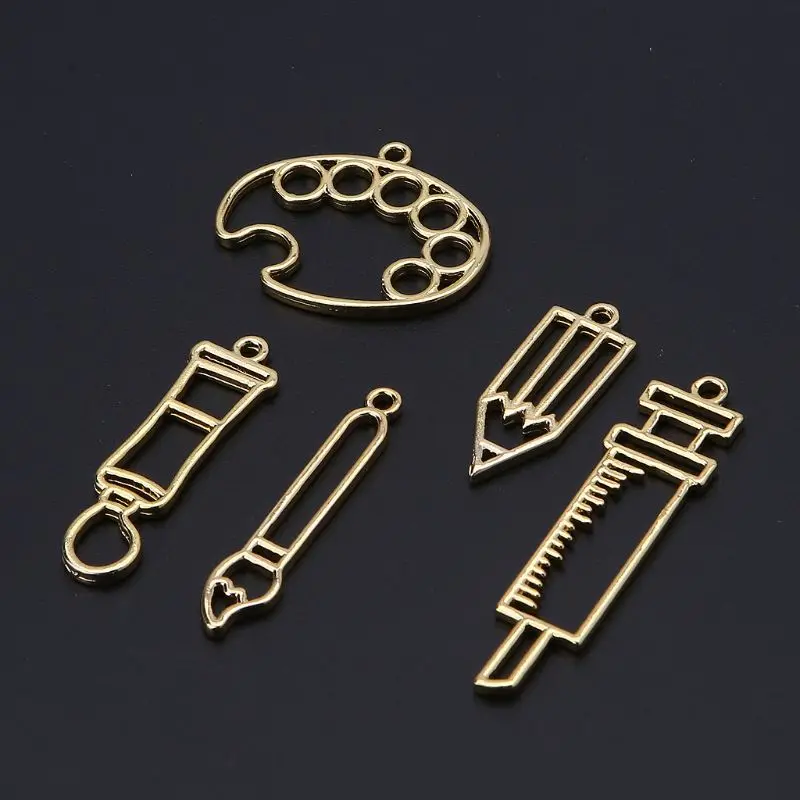 5Pcs Painter Pen Palette Frame Pendant Open Bezel Setting For UV Resin Jewelry | Украшения и аксессуары