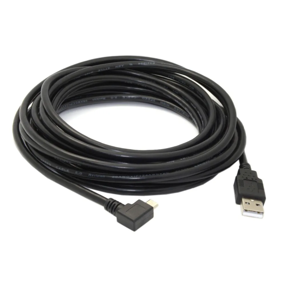 

3m 5m 90 Degree Right angled Micro USB to USB2.0 male data & charge cable for Android mobile phone black color