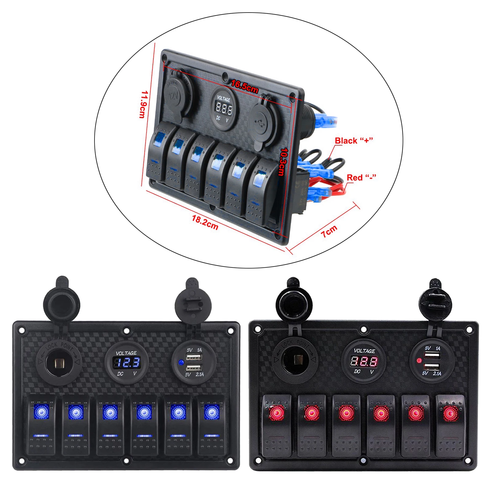 

Водонепроницаемый Цифровой вольтметр двойной USB Порты и разъёмы 12V 24V Выход Комбинации Автомобильный светодиодный кулисный переключатель П...