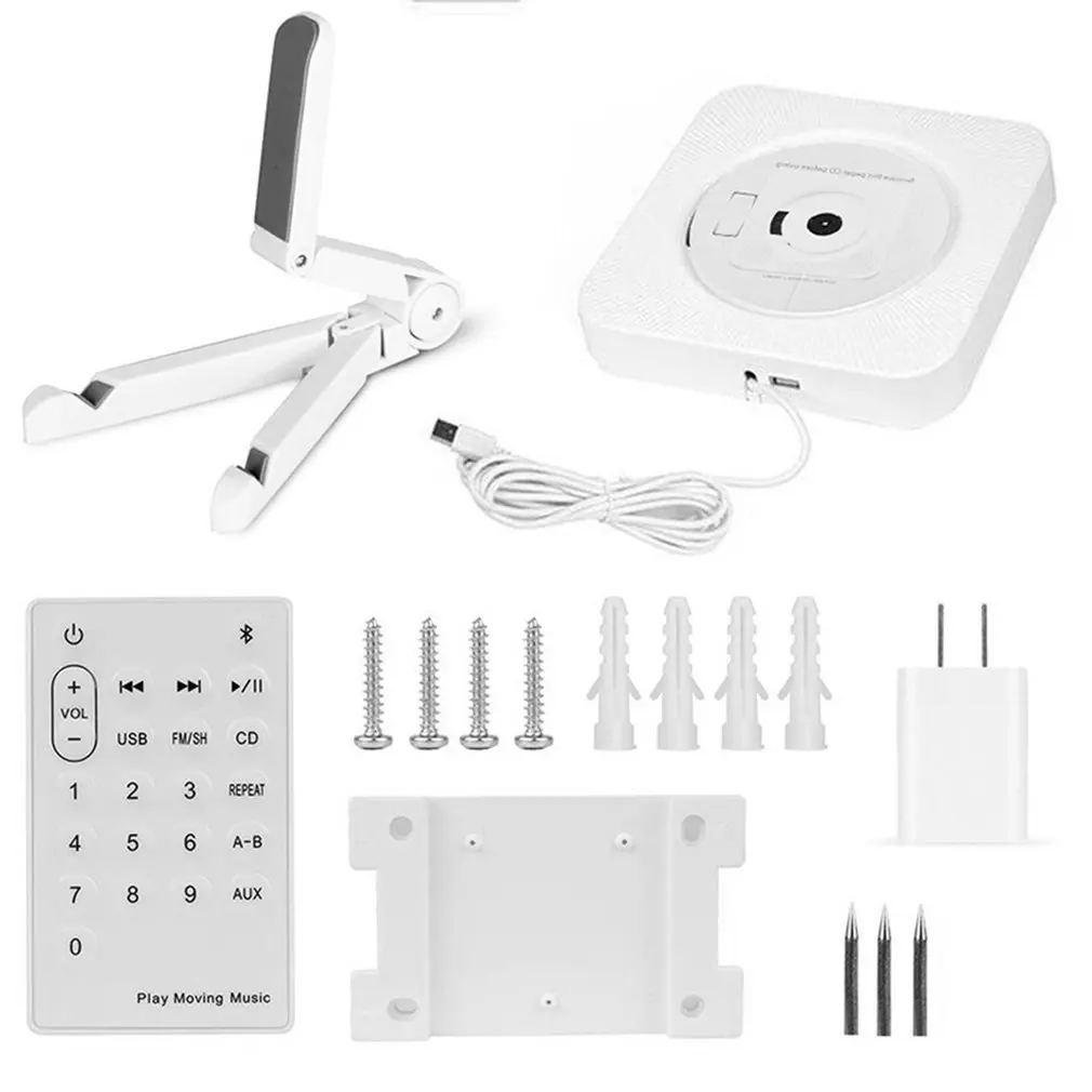 Портативный CD плеер BT настенный музыкальный домашний аудио магнитофон с пультом