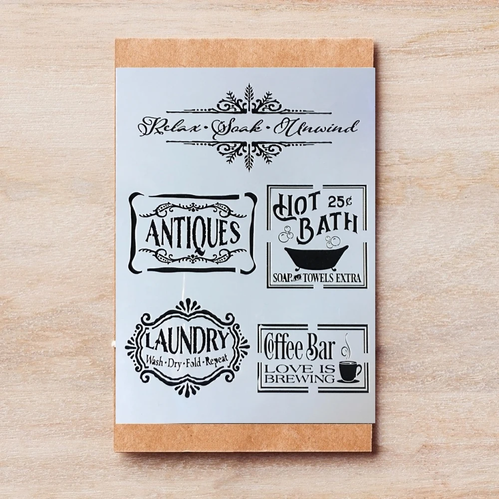 4 шт./лот A4 кафе кофе бар слова сделай сам слои трафареты живопись Скрапбукинг