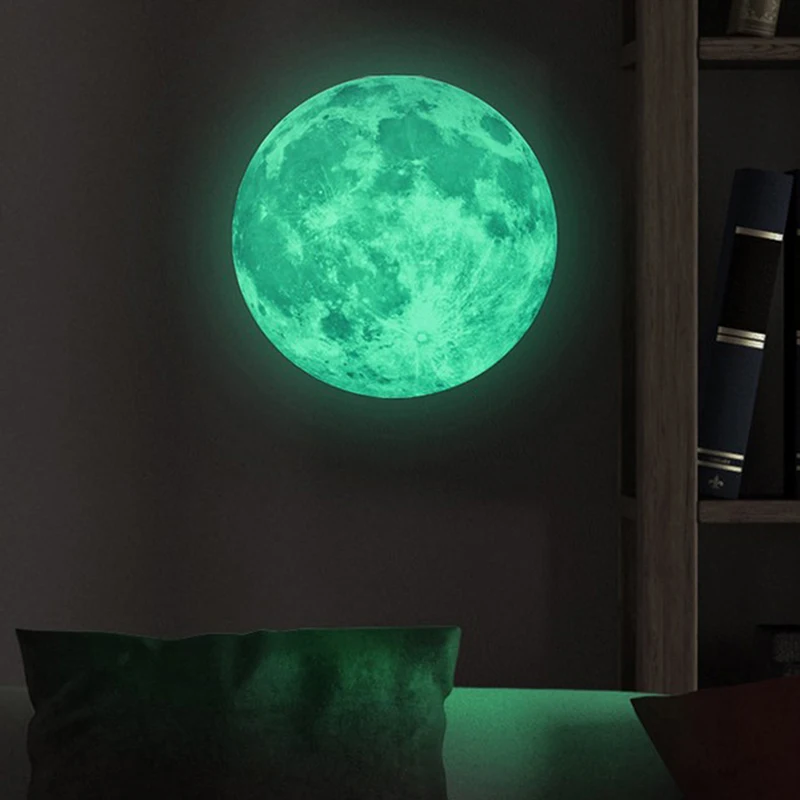 Светящаяся Луна земля мультфильм DIY 3D стикер на стену s для детской комнаты