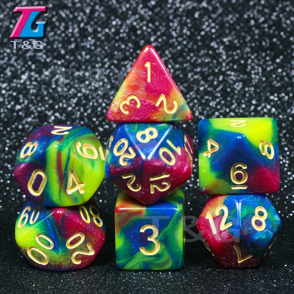11 цветов на выбор 7 для игры DnD D4 D6 D8 D10 D12 D20 набор игральных костей Подарочная