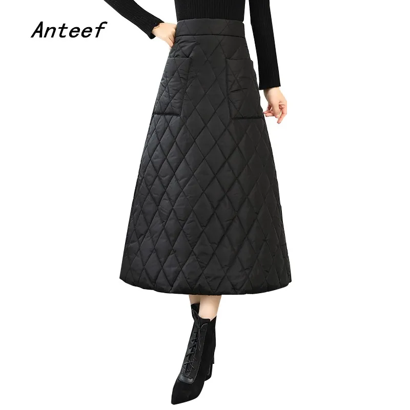 Женская длинная юбка с завышенной талией черная Повседневная Свободная из