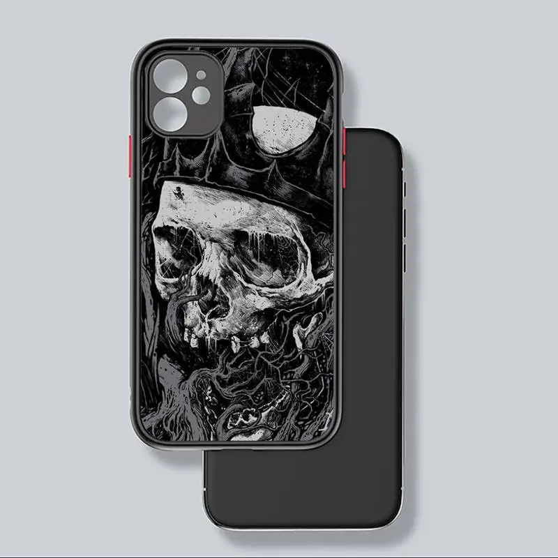 

Skeleton Horror pattern art Phone Case Matte Transparent for iPhone 7 8 11 12 s mini pro X XS XR MAX Plus coque