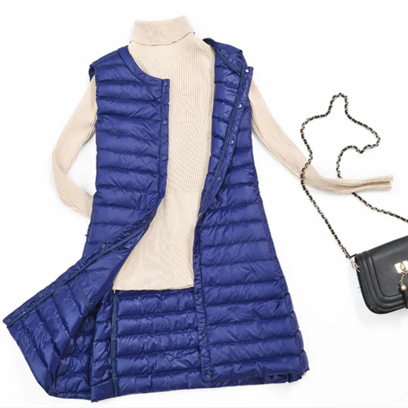 Зимний пуховой жилет Dwon куртки ультра-светильник женские парки со скрытыми