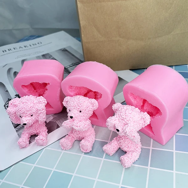 Платье с тремя красивыми медведи силиконовая шоколадная форма для выпечки