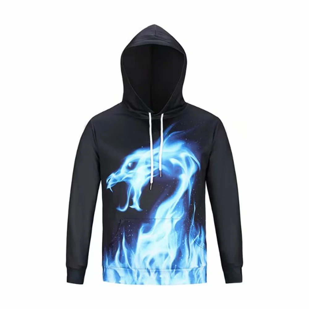 

Chinese totem sport hoodie domineering men's wear autumn dragon pattern long sleeve 3D fashion clothing social casual coat