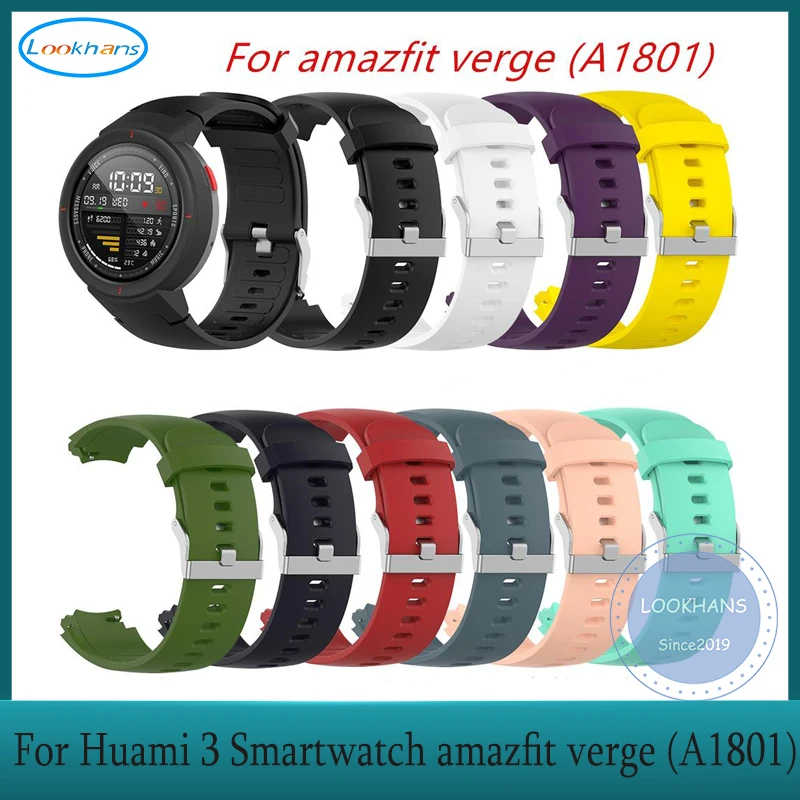 Силиконовый ремешок для часов Huami 3 Smartwatch amazfit verge (A1801) Замена 10 цветов наручных