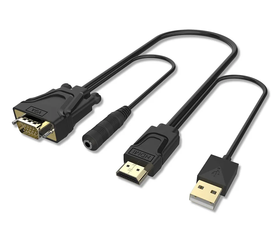 Кабель hd vga с USB источником питания преобразователь Аудио и видео зеркальный