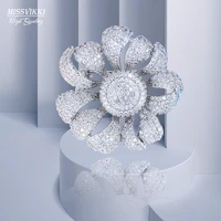 missvikki brand blooming flowers brooch neck jewelry pendant dual purpose for women wedding party birthday anniversary gift