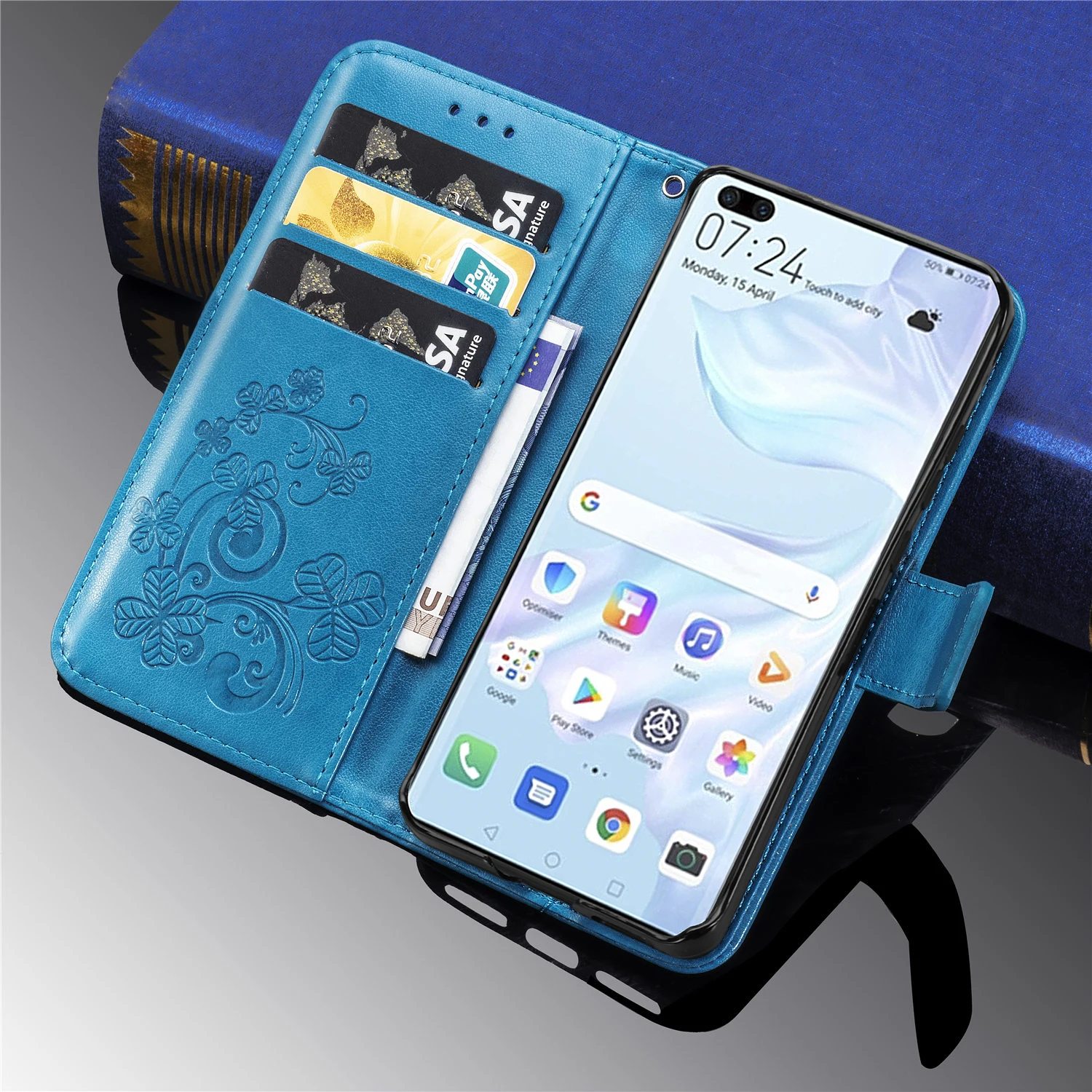 

For Huawei P40 Case Cover Flip Leather Wallet TPU Bumper Silicone Phone Back Cover For Huawei P40 Case For Huawei P40 Funda 6.1"