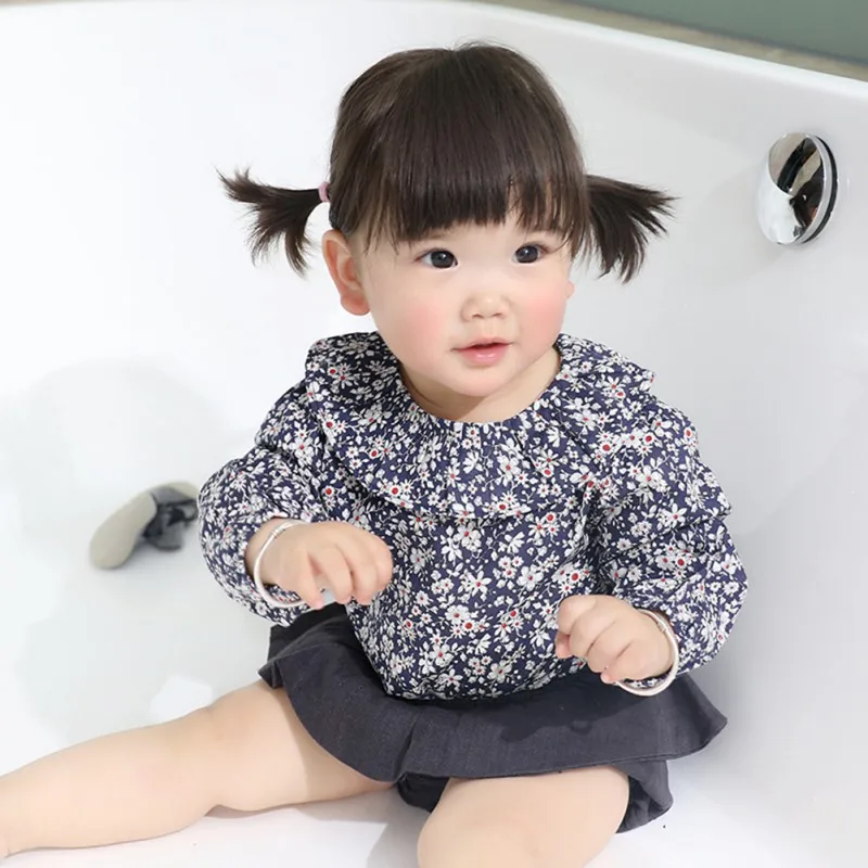 Блузка из полиэстера с длинным рукавом и цветочным принтом 2 цвета|Блузки| |