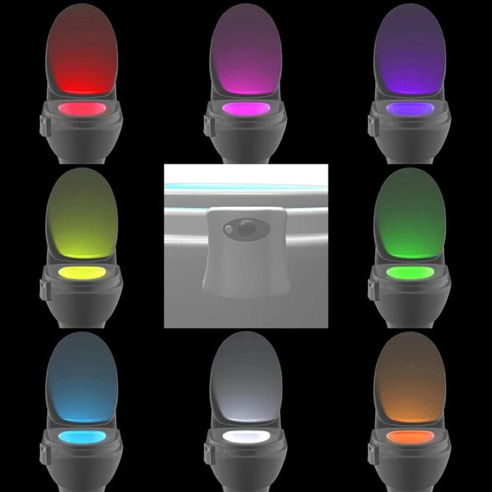 

Smart PIR Motion Sensor Toilet Seat Night Light 8 Colors Waterproof Backlight For Toilet Bowl LED Luminaria Lamp WC Toilet Light