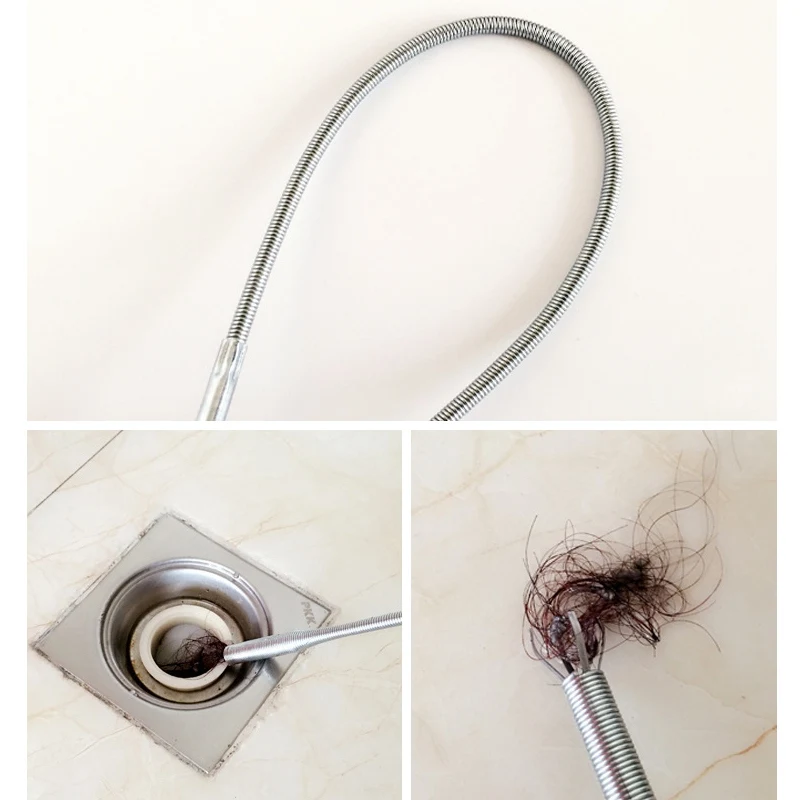 

1PC 85cm Kitchen Sewer Dredging Device Tools Spring Pipe Sink Cleaning Hook