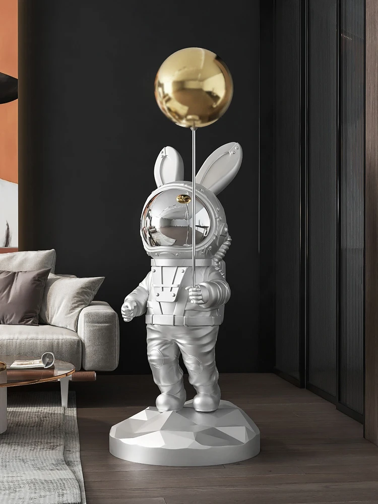 

Home Dector 106CM Balloon Space Rabbit Astronaut Living Room Large Floor Ornament Household Accessories Housewarming Gift Nordic